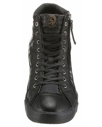 schwarze hohe Sneakers aus Leder von Diesel