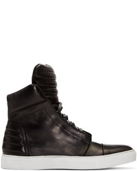 schwarze hohe Sneakers aus Leder von Diesel Black Gold