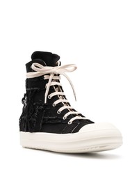 schwarze hohe Sneakers aus Leder von Rick Owens DRKSHDW