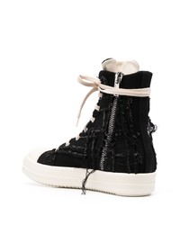 schwarze hohe Sneakers aus Leder von Rick Owens DRKSHDW