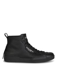 schwarze hohe Sneakers aus Leder von Dolce & Gabbana