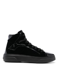 schwarze hohe Sneakers aus Leder von DSQUARED2