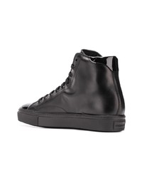 schwarze hohe Sneakers aus Leder von Roberto Cavalli