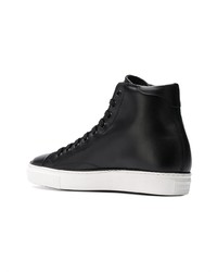 schwarze hohe Sneakers aus Leder von Roberto Cavalli