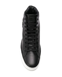 schwarze hohe Sneakers aus Leder von Roberto Cavalli