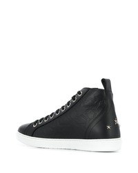 schwarze hohe Sneakers aus Leder von Jimmy Choo