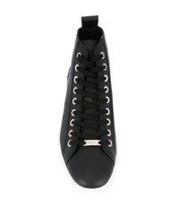 schwarze hohe Sneakers aus Leder von Jimmy Choo