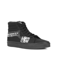 schwarze hohe Sneakers aus Leder von Enfants Riches Deprimes