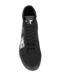 schwarze hohe Sneakers aus Leder von Enfants Riches Deprimes