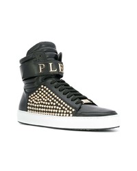 schwarze hohe Sneakers aus Leder von Philipp Plein