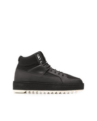 schwarze hohe Sneakers aus Leder von Etq.