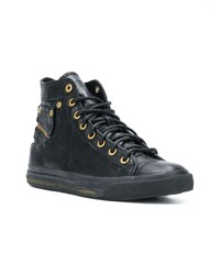 schwarze hohe Sneakers aus Leder von Diesel