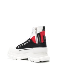 schwarze hohe Sneakers aus Leder von Alexander McQueen