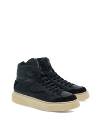 schwarze hohe Sneakers aus Leder von Ferragamo