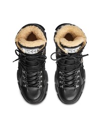 schwarze hohe Sneakers aus Leder von Gucci