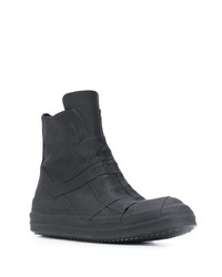 schwarze hohe Sneakers aus Leder von Rick Owens