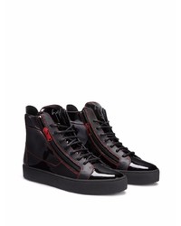 schwarze hohe Sneakers aus Leder von Giuseppe Zanotti