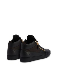 schwarze hohe Sneakers aus Leder von Giuseppe Zanotti