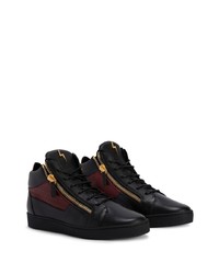 schwarze hohe Sneakers aus Leder von Giuseppe Zanotti