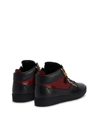 schwarze hohe Sneakers aus Leder von Giuseppe Zanotti