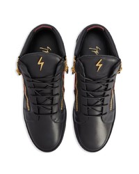 schwarze hohe Sneakers aus Leder von Giuseppe Zanotti