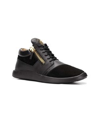 schwarze hohe Sneakers aus Leder von Giuseppe Zanotti Design