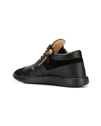 schwarze hohe Sneakers aus Leder von Giuseppe Zanotti Design