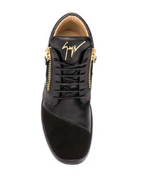 schwarze hohe Sneakers aus Leder von Giuseppe Zanotti Design