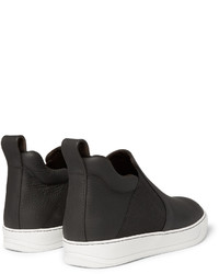 schwarze hohe Sneakers aus Leder von Lanvin