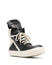 schwarze hohe Sneakers aus Leder von Rick Owens