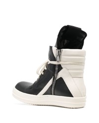 schwarze hohe Sneakers aus Leder von Rick Owens