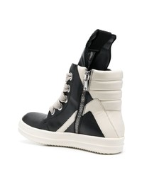 schwarze hohe Sneakers aus Leder von Rick Owens