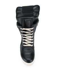 schwarze hohe Sneakers aus Leder von Rick Owens