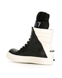 schwarze hohe Sneakers aus Leder von Rick Owens