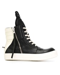 schwarze hohe Sneakers aus Leder von Rick Owens