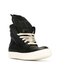 schwarze hohe Sneakers aus Leder von Rick Owens