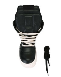 schwarze hohe Sneakers aus Leder von Rick Owens