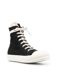 schwarze hohe Sneakers aus Leder von Rick Owens DRKSHDW