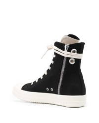 schwarze hohe Sneakers aus Leder von Rick Owens DRKSHDW