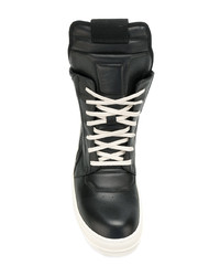 schwarze hohe Sneakers aus Leder von Rick Owens