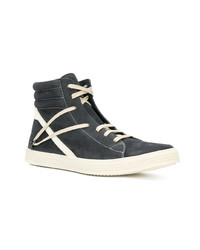 schwarze hohe Sneakers aus Leder von Rick Owens