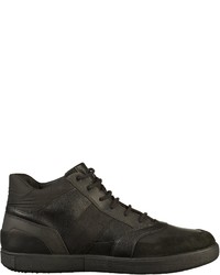 schwarze hohe Sneakers aus Leder von Geox