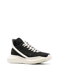 schwarze hohe Sneakers aus Leder von Rick Owens