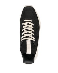 schwarze hohe Sneakers aus Leder von Rick Owens