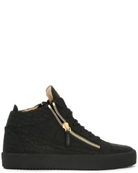 schwarze hohe Sneakers aus Leder von Giuseppe Zanotti Design