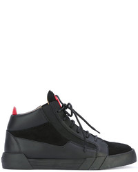 schwarze hohe Sneakers aus Leder von Giuseppe Zanotti Design