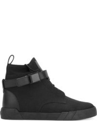 schwarze hohe Sneakers aus Leder von Giuseppe Zanotti Design