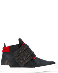 schwarze hohe Sneakers aus Leder von Giuseppe Zanotti Design