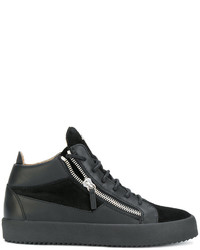 schwarze hohe Sneakers aus Leder von Giuseppe Zanotti Design