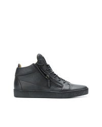 schwarze hohe Sneakers aus Leder von Giuseppe Zanotti Design